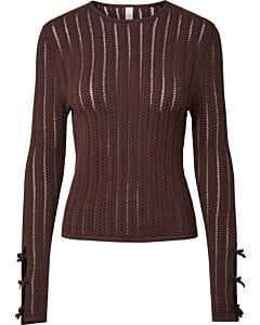 YASNORLA LS KNIT PULLOVER S. Coffee Bean