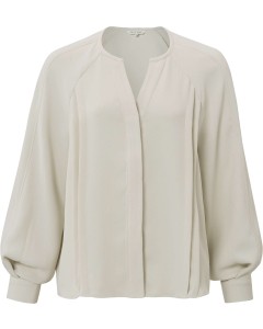 Blouse with v-neck silver birch sand