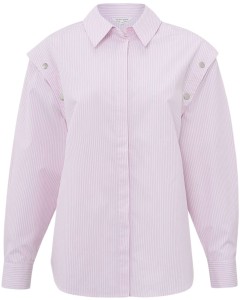 Striped blouse with buttons lady pink dessin
