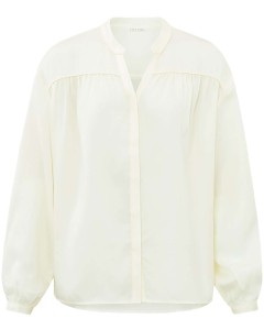 Blouse with pleated details ivory white