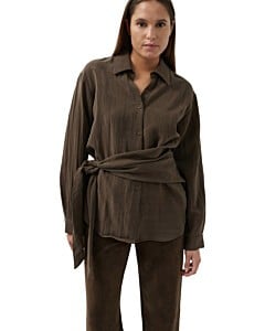 Blouse met knoopdetail SLATE BLACK BROWN