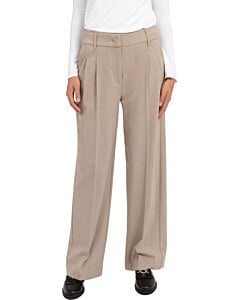 Zachte geweven pantalon BEIGE MELANGE