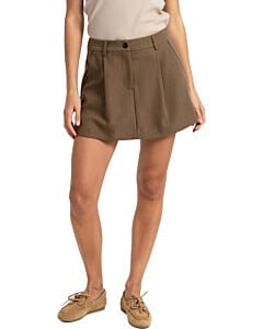 Mini skort met plooidetail TEAK BROWN