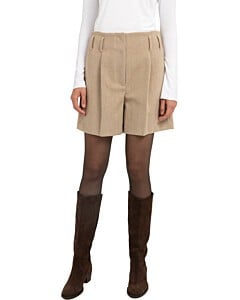 Bermuda van visgraatstof BEIGE MELANGE