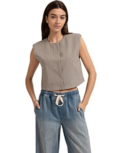 Geruit gilet BEIGE DESSIN