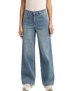 Denim jeans met naaddetails MID BLUE DENIM