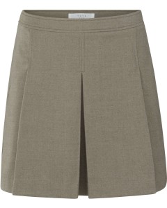 Soft mini skirt in twill seal brown dessin