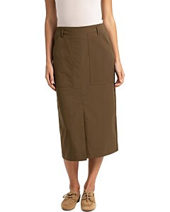 Midi rok met cargozakken TEAK BROWN