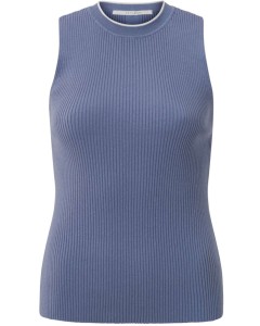 Rib knitted tank top INFINITY BLUE