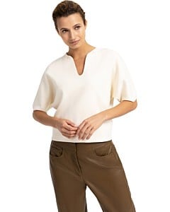 Gebreide top met bomberkraag OFF WHITE