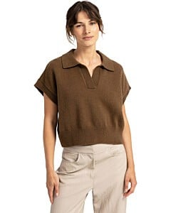Spencer met kraag TEAK BROWN MELANGE