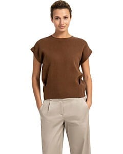 Jacquard gebreide top BISON BROWN