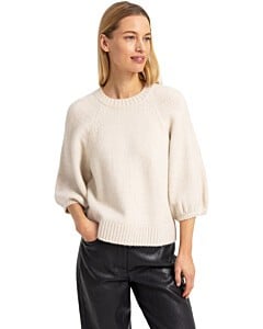 Trui met ballonmouwen OFF WHITE MELANGE