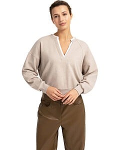 Sweater met geweven kraag PURE CASHMERE GREY M