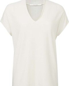 Sleeveless top with v-neck wool white
