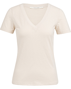 T-shirt met V-hals CLOUD CREME WHITE