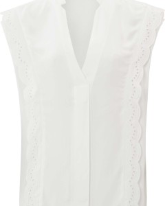 Sleeveless top with lace star white