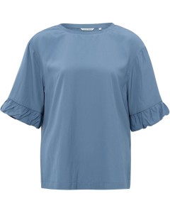 Supple top with ruffles INFINITY BLUE