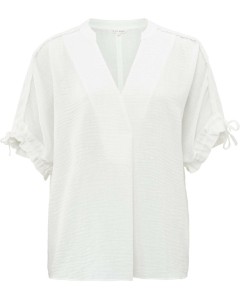 Airy top with V-neck OFF WHITE