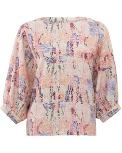 Top with boatneck and print FLAMINGO PLUME PINK