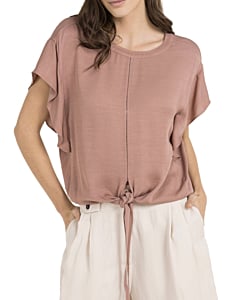 Top met knoopdetail BURLWOOD PINK