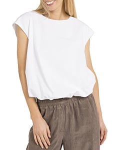 Linnen top met ballonvorm PURE WHITE