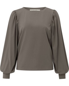 Top with puff sleeves falcon brown