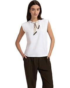 Top met sjaaldetail SLATE BLACK BROWN DE