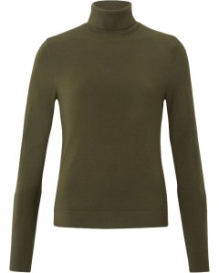 Sweater with turtleneck dark army green