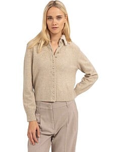 Vest met kraag LIGHT BEIGE MELANGE