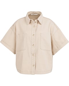 Denim jasje met korte mouwen DESERT BEIGE DENIM