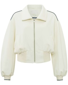 Cropped jersey jacket ivory white