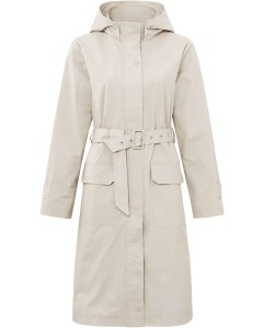 Woven parka with belt chalk white