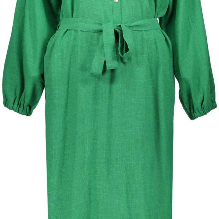 Dress green viscose-linen 37050-60-000530 | VTMode
