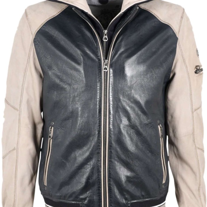 Gipsy By Mauritius Gmcrombo laorv navy leather jacket M0014642 | VTMode