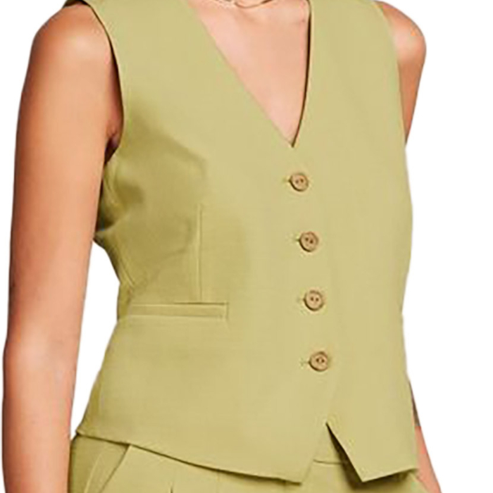 King Louie Bianca Cubano Stripe Gilet Années 60 en Brun Patiné