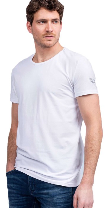PME Legend Herren T-Shirt – Basic, Kurzarm, In Weiß, Größe M