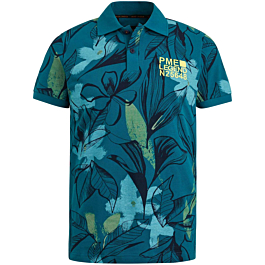 PME Legend Short sleeve polo printed pique ink blue PPSS2304879
