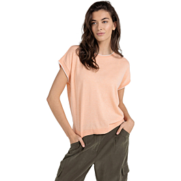 Yaya Top met contrasterende boorden PEACH PALAZZO ORANG 1-000580