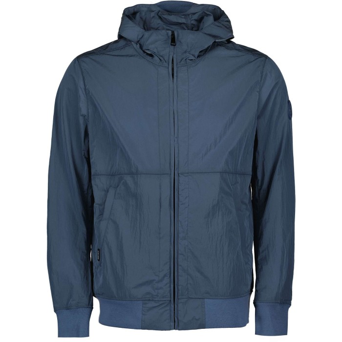 Waxed crincle jacket china blue