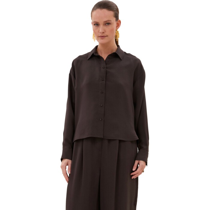 kris satin stripe blouse