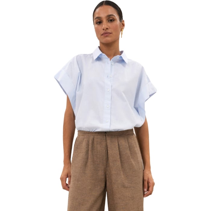 Pixie chambray blouse light blue