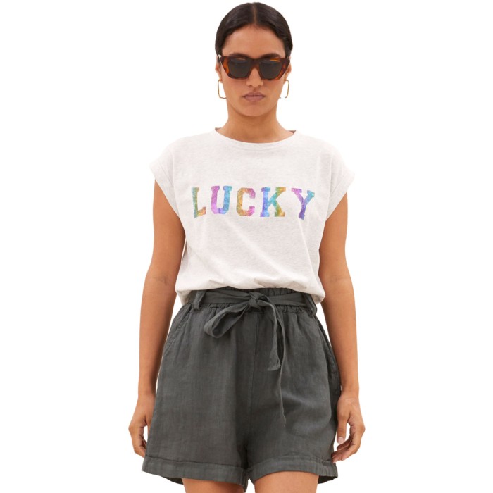 Thelma lucky rainbow top l. grey melee