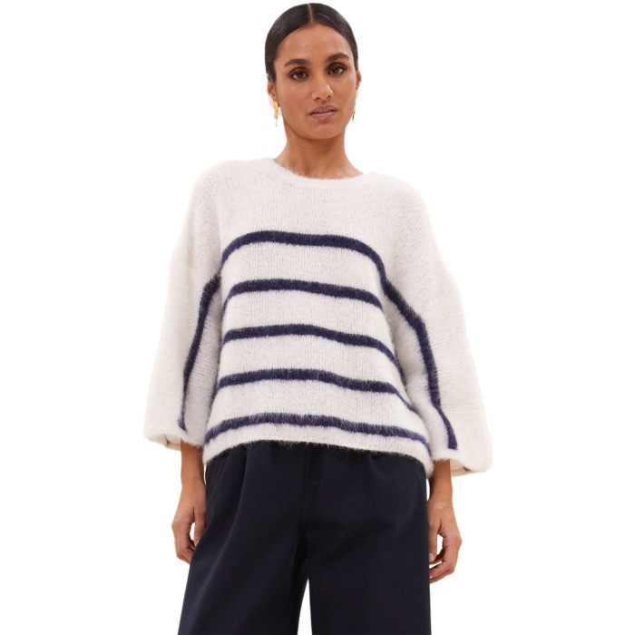 Fleur Stripe Pullover Marine Stripe