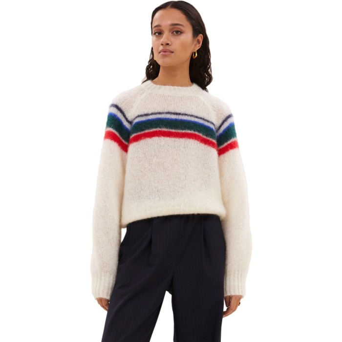Liam Stripe Pullover Off White