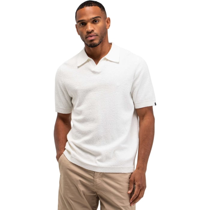 Boucle Knit Polo Titan white