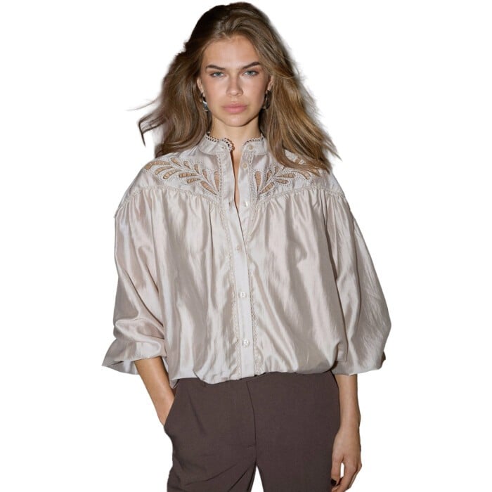 MelinCC Balloon Lace Shirt Champagne