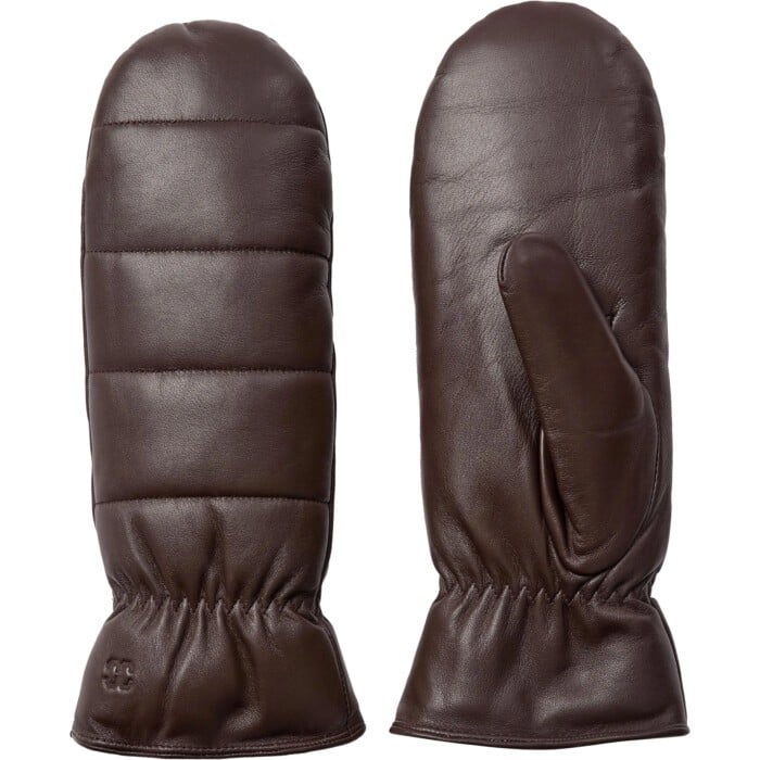 EdmundCC Leather Mittens Brown
