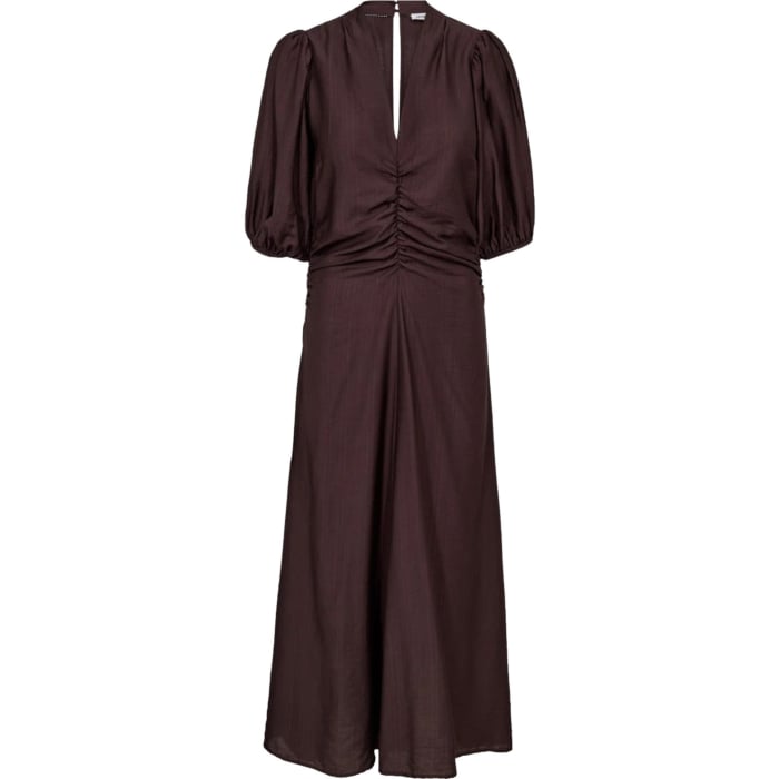 HeraCC SS Puff Dress Dark Brown