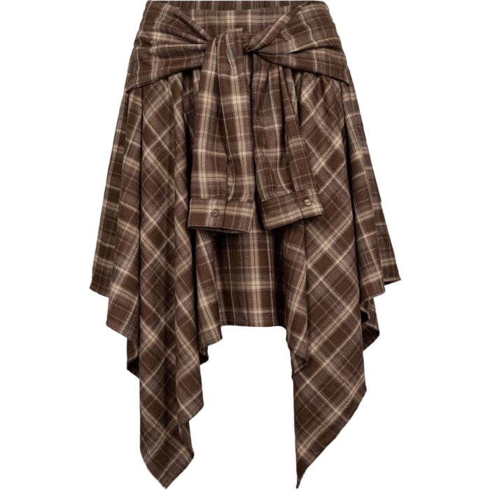 Dagny CC check tie skirt